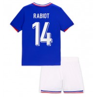 Fotbalové Dres Francie Adrien Rabiot #14 Dětské Domácí ME 2024 Krátký Rukáv (+ trenýrky)